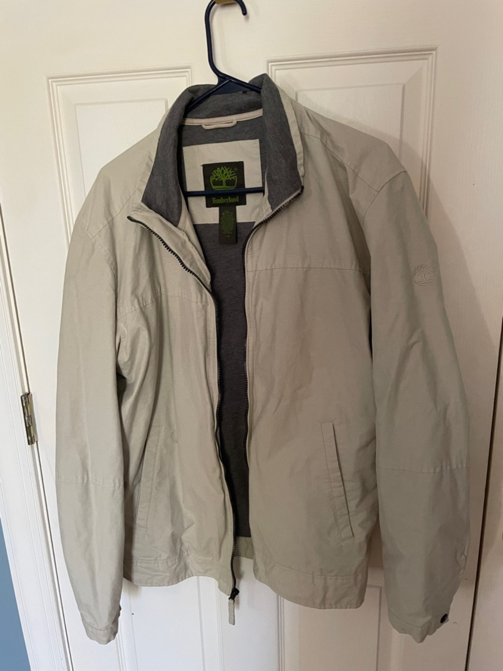 Timberland Men's Light Beige Full-Zip Shirt Jacket size large